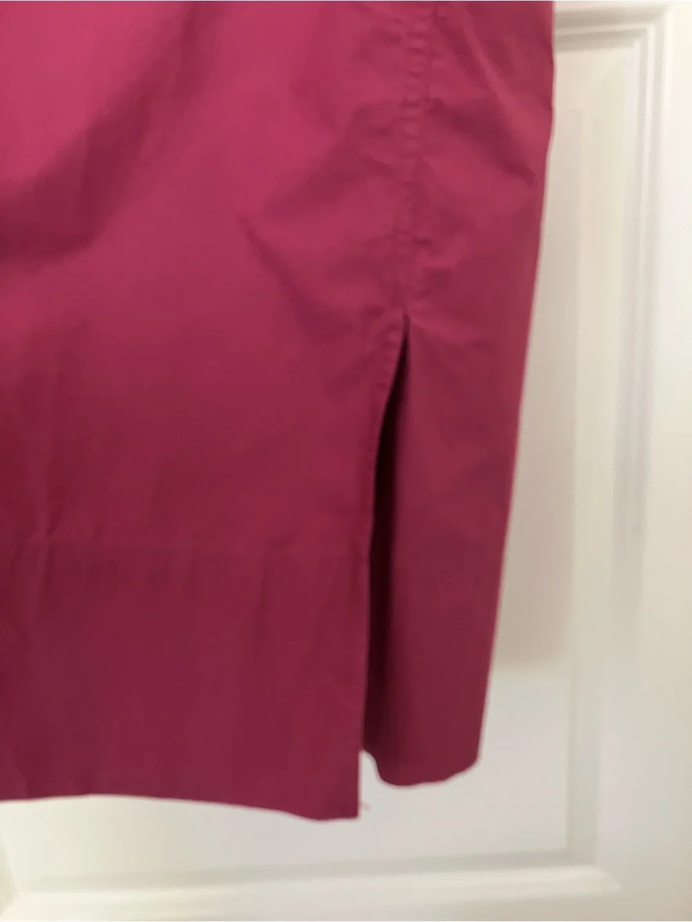Uniqlo U V-Neck Button-Front Midi Dress in Wine/Maroon